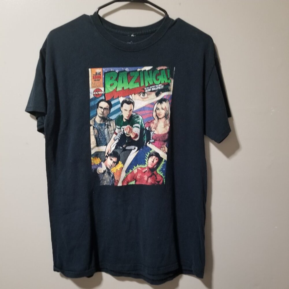 Ripple Junction Men's T Shirt M Big Bang Theory Bazinga Graphic Black